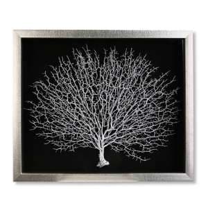 Tree Of Life Picture Glass Wall Art In Black And Silver - UK