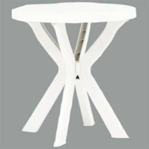 Turlock Round Plastic Bistro Table In White - UK