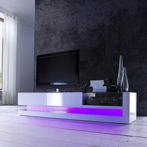 Twist High Gloss Plasma Tv Cabinet With Multi Led Lights - UK