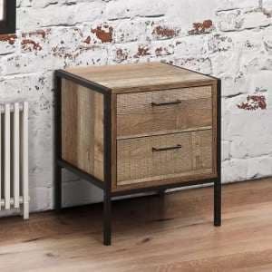 Urbana Wooden Bedside Cabinet With 2 Drawers In Rustic - UK