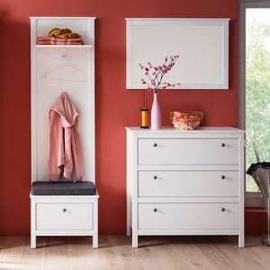Valdo Wooden Hallway Furniture Set 16 In White - UK