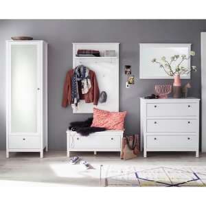 Valdo Wooden Hallway Furniture Set 3 In White - UK