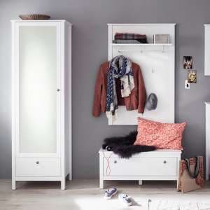 Valdo Wooden Hallway Furniture Set 8 In White - UK