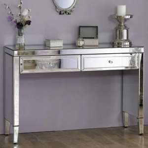 Valence Mirrored Dressing Table With 2 Drawers In Silver - UK