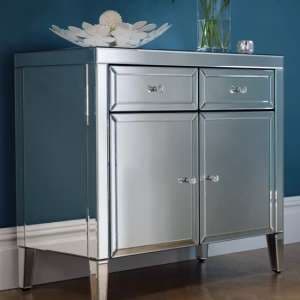 Valence Mirrored Sideboard With 2 Doors 2 Drawers In Silver - UK