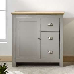 Loftus Wooden Storage Unit In Grey And Oak With 3 Drawers - UK