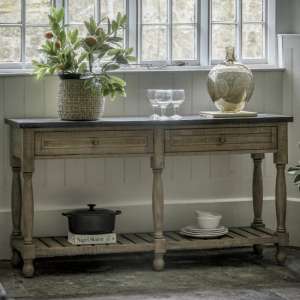 Valletta Marble Top Console Table With 2 Drawers In Natural - UK