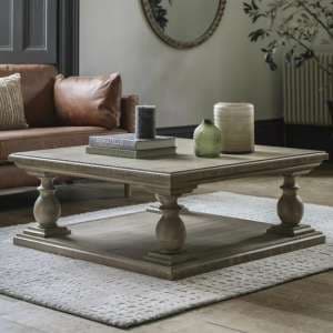 Valletta Wooden Coffee Table Square In Natural - UK