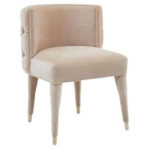 Vigap Upholstered Velvet Bedroom Chair In Beige - UK