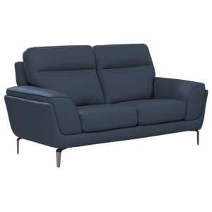 Vitelli Leather 2 Seater Sofa In Indigo Blue - UK