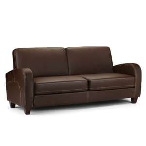 Vivo 3 Seater Sofa in Chestnut Faux Leather - UK