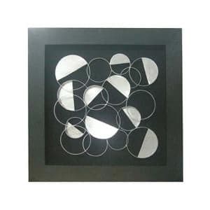 Framed Silver Discs Wall Art - UK