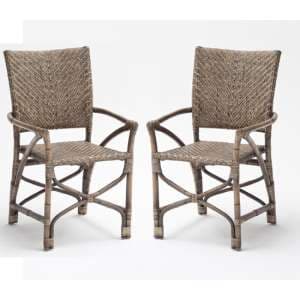 Wickers Countess Rustic Wooden Accent Chairs In Pair - UK