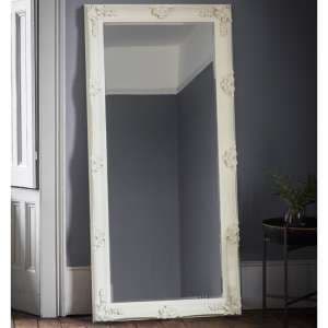 Wickford Large Rectangular Leaner Floor Mirror In Cream - UK