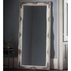 Wickford Large Rectangular Leaner Floor Mirror In Silver - UK