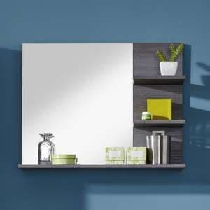 Wildon Bathroom Wall Mirror In White And Smoky Silver - UK