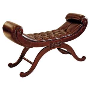 Winchester Mahogany Luxury Curved Lounge Chaise Chair - UK