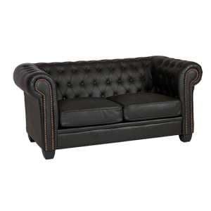 Wenona Leather And PVC 2 Seater Sofa In Black - UK