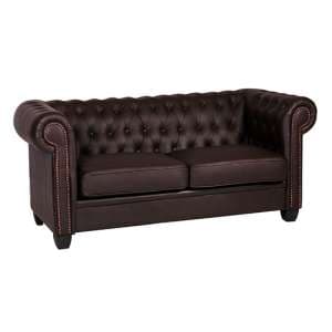 Wenona Leather And PVC 2 Seater Sofa In Brown - UK