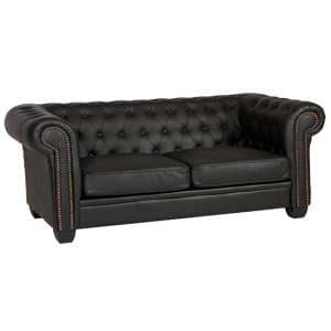 Wenona Leather And PVC 3 Seater Sofa In Black - UK