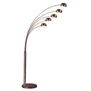 Zeiss 5 Arched Lights Floor Lamp With EU Plug In Warm Copper - UK