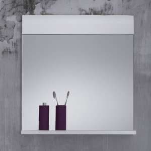 Zenith Bathroom Wall Mirror In White With Gloss Fronts - UK