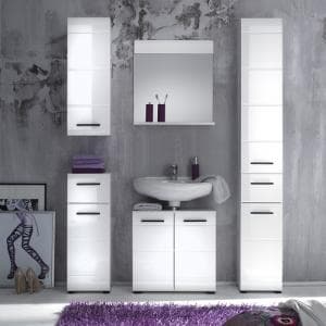 Zenith Bathroom Furniture Set 1 In White With High Gloss Fronts - UK