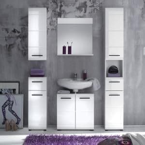 Zenith Bathroom Furniture Set 3 In White With High Gloss Fronts - UK