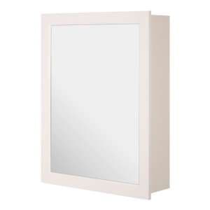 Zennor Mirrored Wall Cabinet In White With 2 Inner Shelves - UK