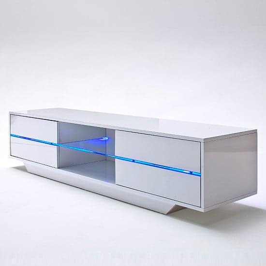 Sienna High Gloss TV Stand In White With Multi LED Lighting_7