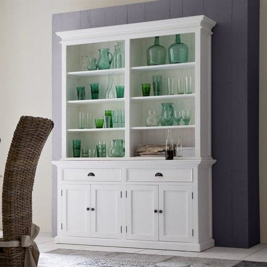 Allthorp Solid Wood Display Cabinet In White With 4 Doors_1