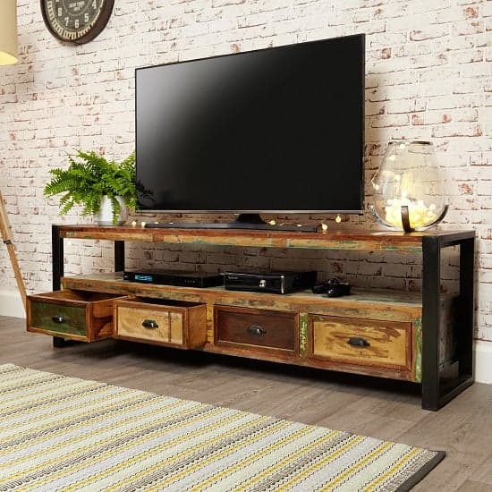 London Urban Chic Wooden Large TV Stand With 4 Drawers_2