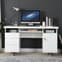 Sydney High Gloss Computer Desk In White With 3 Drawers_2