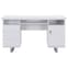 Sydney High Gloss Computer Desk In White With 3 Drawers_4