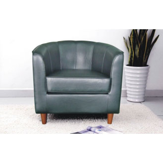 Panama Black Faux Leather Tub Chair