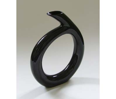 Black Circular Vase - Large
