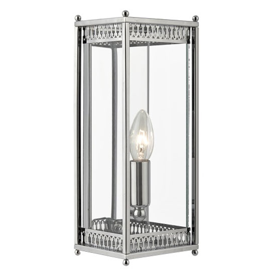 Chrome Finish Rectangular Wall Light With Clear Glass Shade