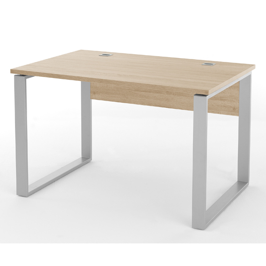 Media Office Computer Desk In High Gloss White And Grey 1803