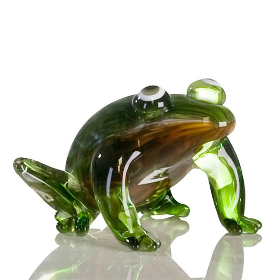 Frog Sculpture In Multicoloured Glass 24608 Furniture IN Fas