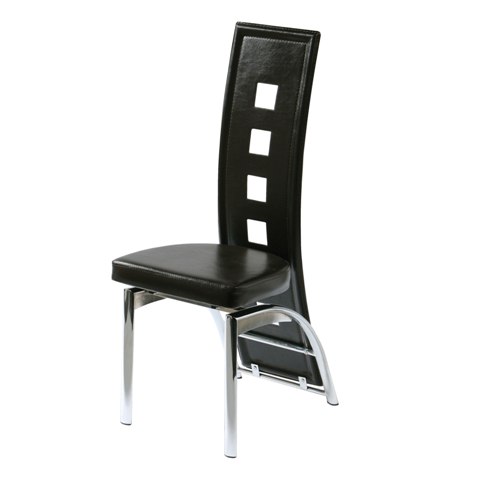 Black Faux Leather Chair with Windows 2400746