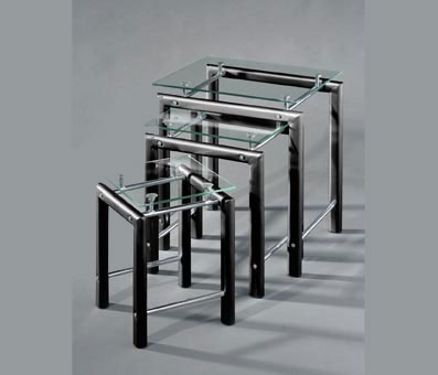 3(Three) Piece Nest of Tables with Clear Glass