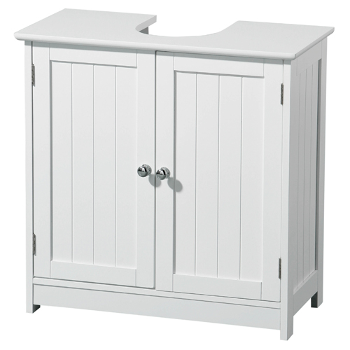 Under Sink Bathroom Cabinet White Wood, 2402060