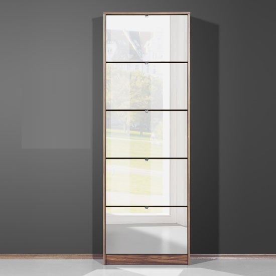 shoe storage mirror cabinet mirrored shoe cabinet in walnut with five drawers 6043 shoe storage mirror cabinet mirrored shoe cabinet in walnut with five drawers 6043