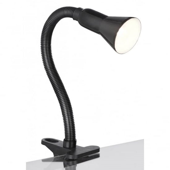 Product photograph of Desk Partner Single Light Black Desk Table Lamp With Flexi Clip from Furniture in Fashion