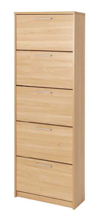 5 Drawer Beech Shoe Cabinet, 44354