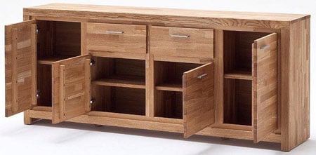 Santos Sideboard In Solid Knotty Oak With 4 Door And 2 Drawers