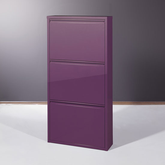 3 Tier Purple Shoe Cabinet, Shoe Storage 5206-117