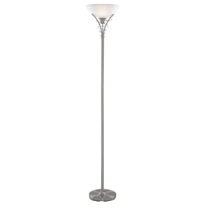 Product photograph of Linea Satin Silver Floor Lamp from Furniture in Fashion