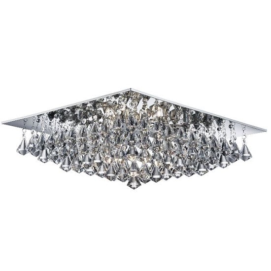 Product photograph of Hanna Chrome 8 Light Ceiling Fitting With Clear Crystal Drops from Furniture in Fashion