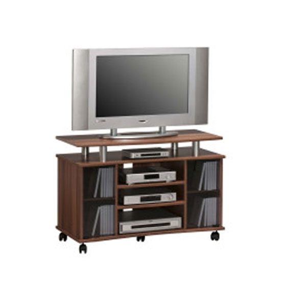 Mentor Wooden LCD TV Stand In Walnut With Rollers Buy Modern Wooden